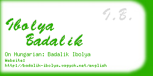 ibolya badalik business card